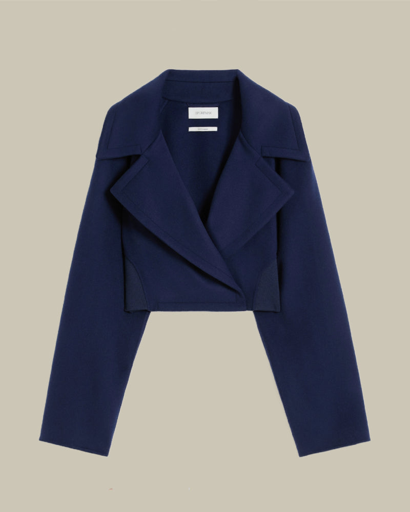 Navy Short Pure Wool Jacket
