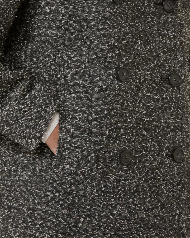 Olaf Black Donegal Wool Peacoat