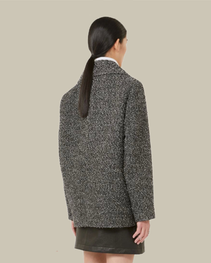 Olaf Black Donegal Wool Peacoat