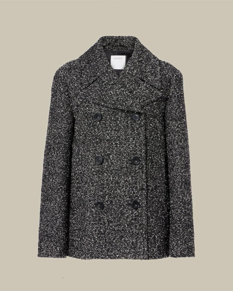 Olaf Black Donegal Wool Peacoat