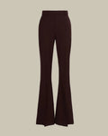 Flared Stretch Wool Trousers Plum