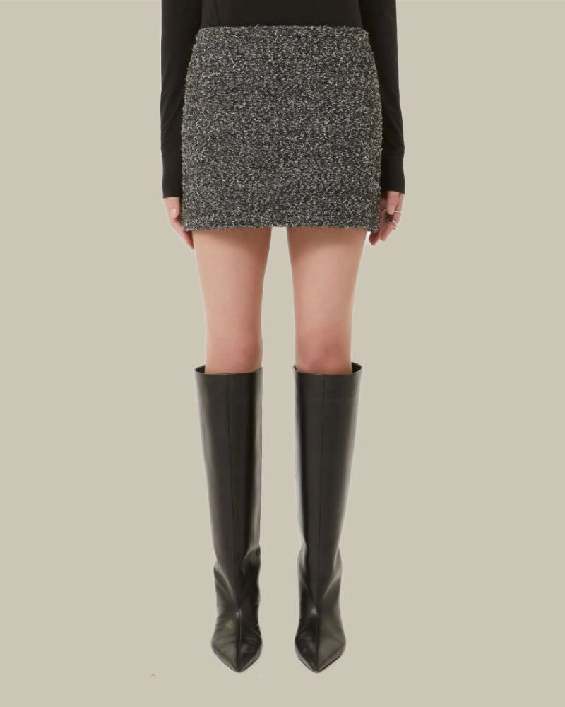 Anemone Black Donegal Wool Skirt