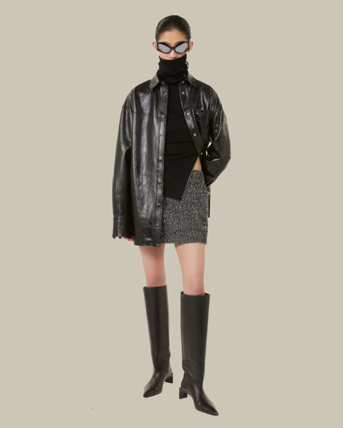 Anemone Black Donegal Wool Skirt