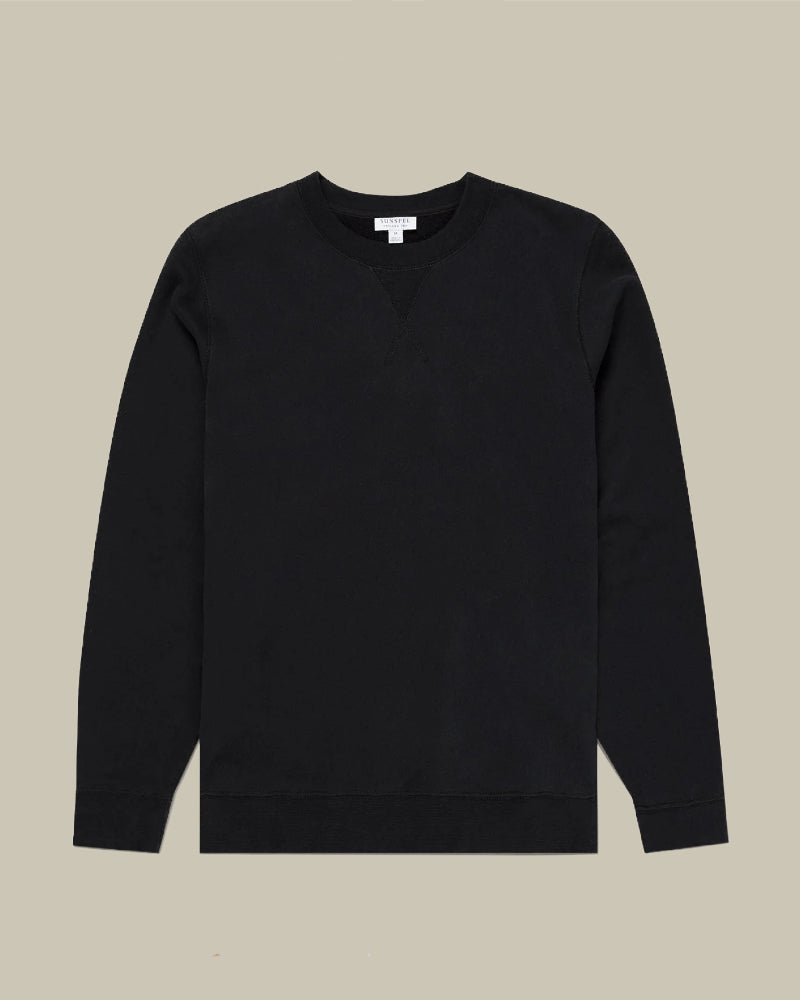 Sunspel Loopback Sweatshirt Black | MAISON 49