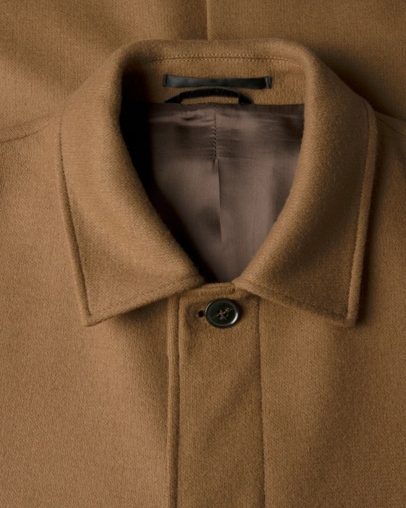 Beige Boiled Wool Jersey Car Coat