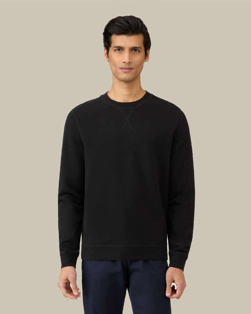 Sunspel Loopback Sweatshirt Black | MAISON 49