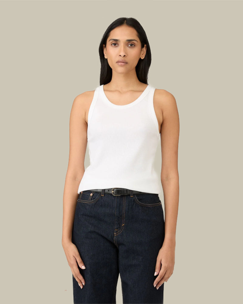 Ribbed Tank Top White