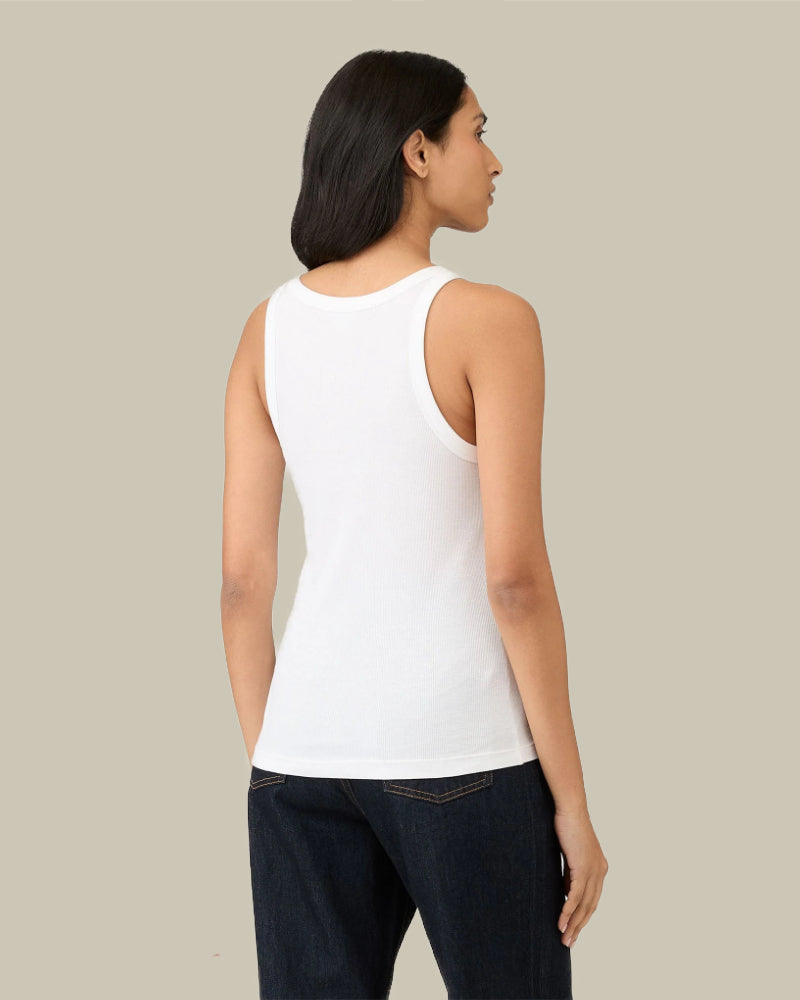 Ribbed Tank Top White