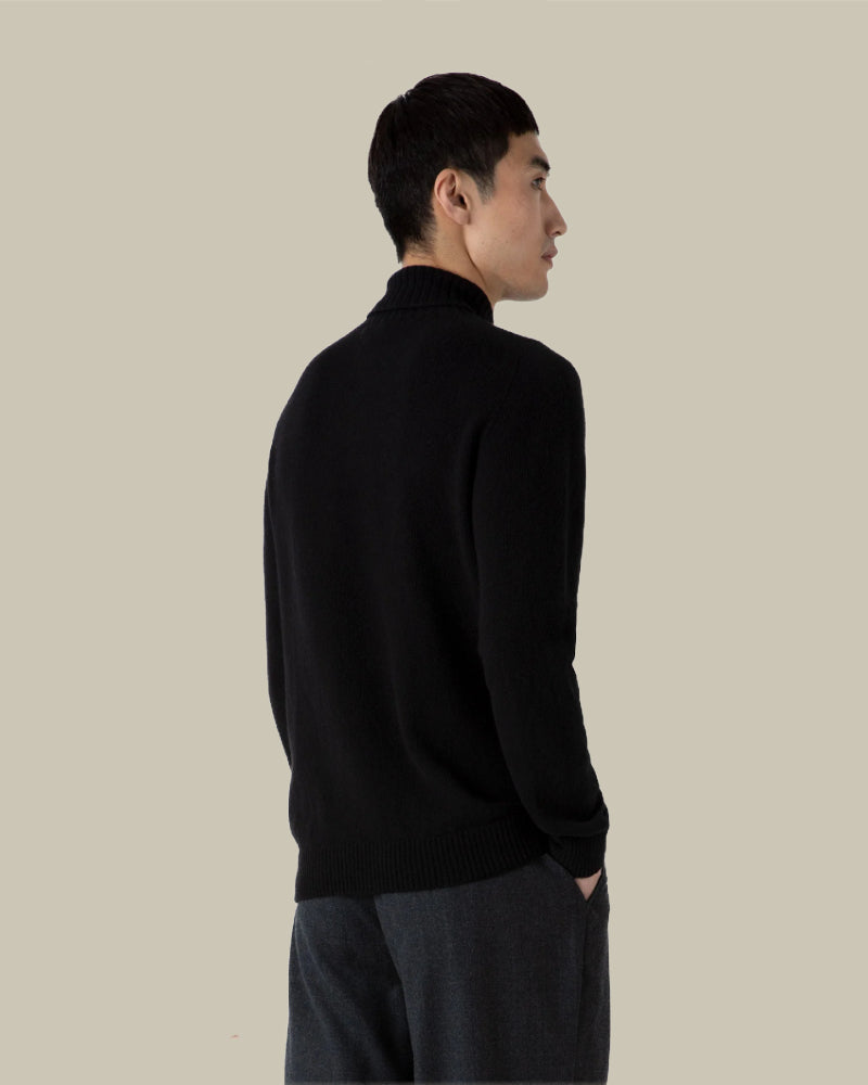 Lambswool Roll Neck Black