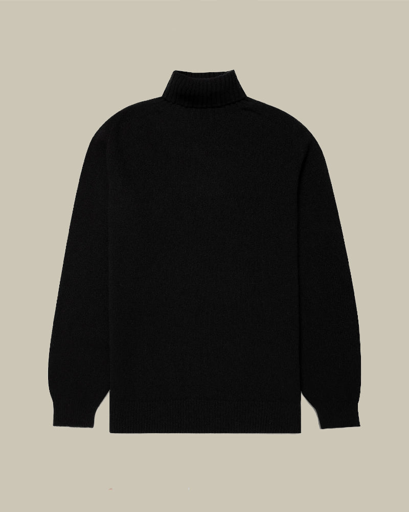 Lambswool Roll Neck Black