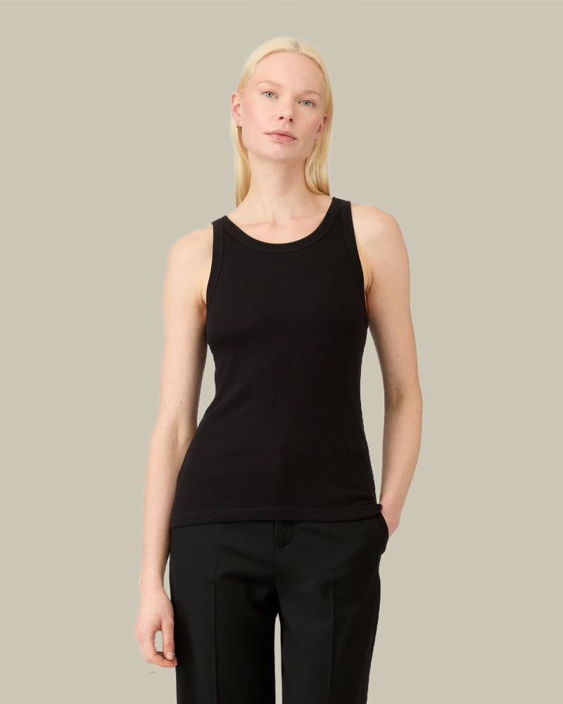 Ribbed Tank Top Black