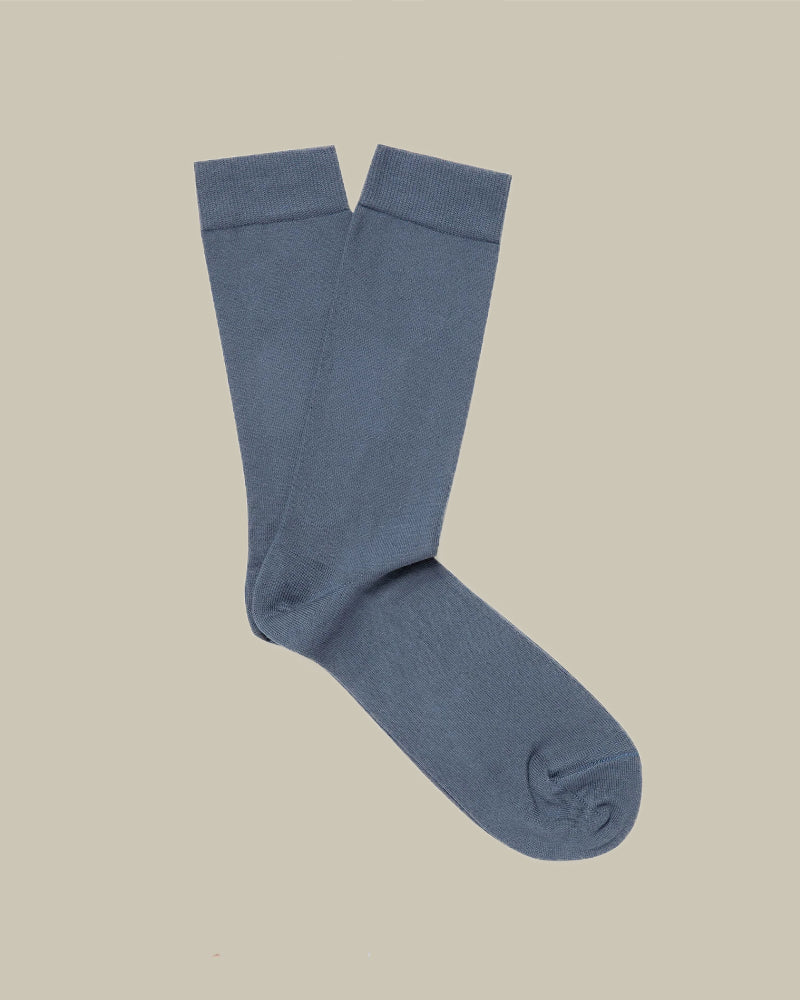 Slate Blue Cotton Socks