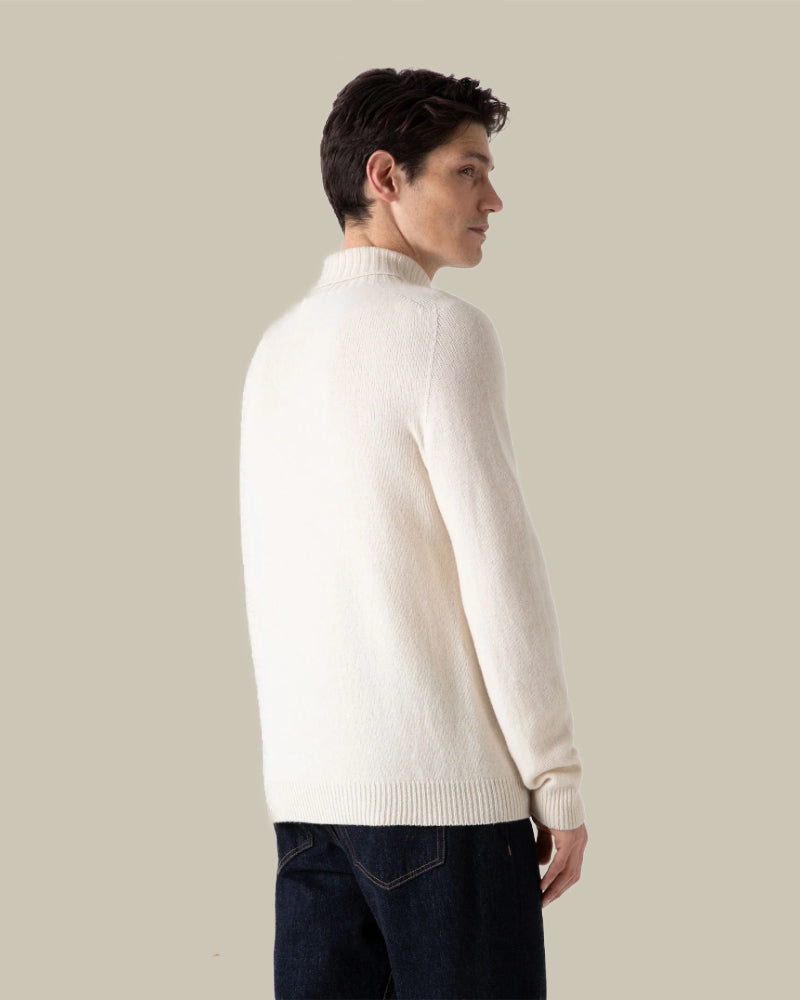 Lambswool Roll Neck Ecru