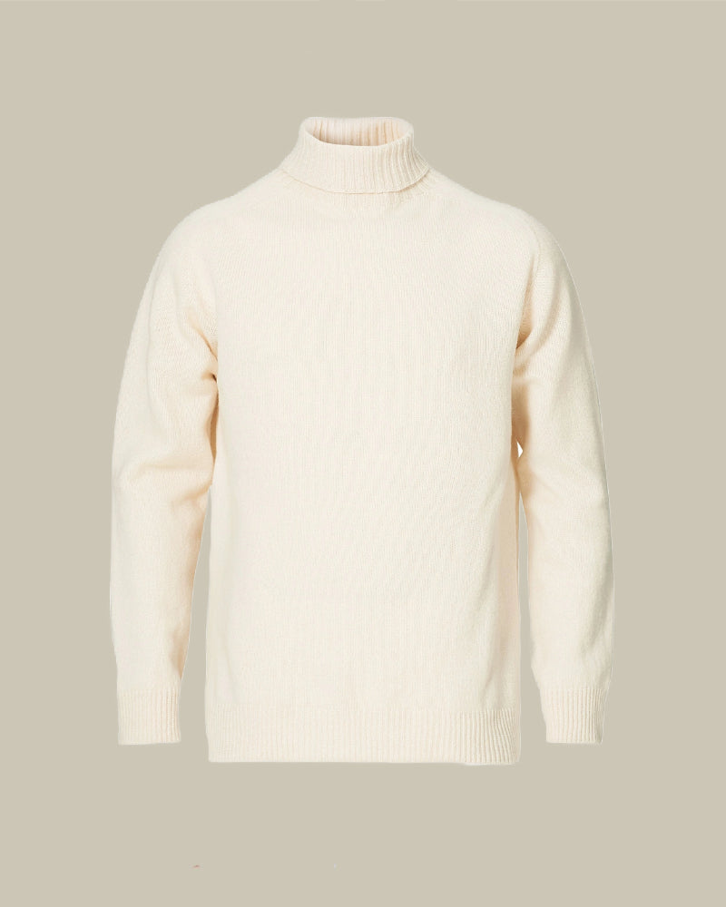 Lambswool Roll Neck Ecru