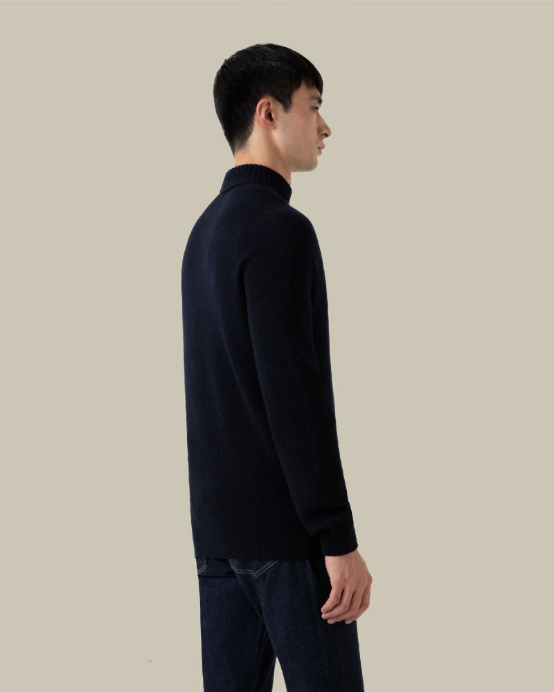 Lambswool Roll Neck Navy