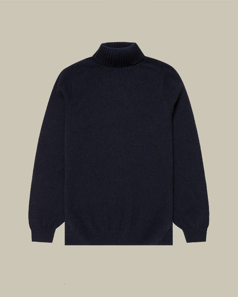 Lambswool Roll Neck Navy