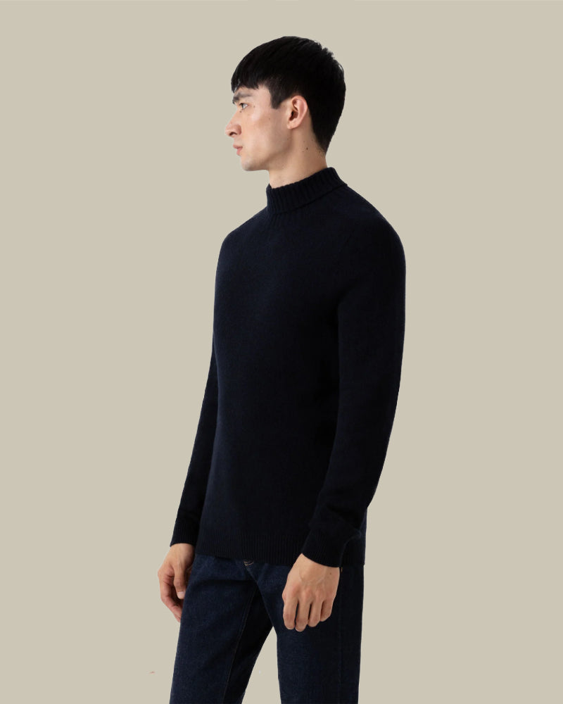 Lambswool Roll Neck Navy