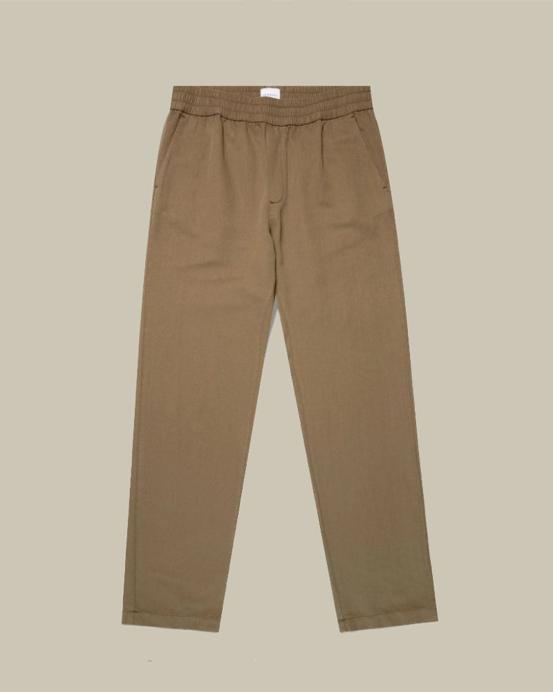 Cotton Linen Drawstring Trouser Dark Cedar