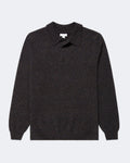 Lambswool Knitted Polo Shirt Midnight Navy Twist