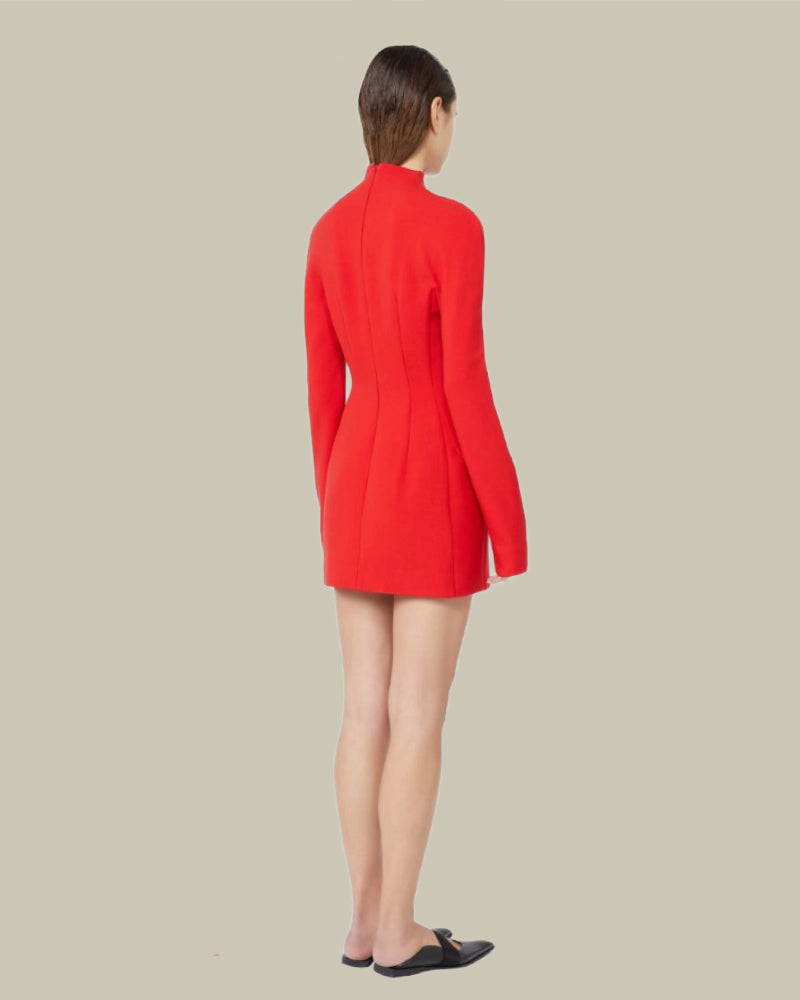 Tefrite Red Wool Blend Blazer Dress