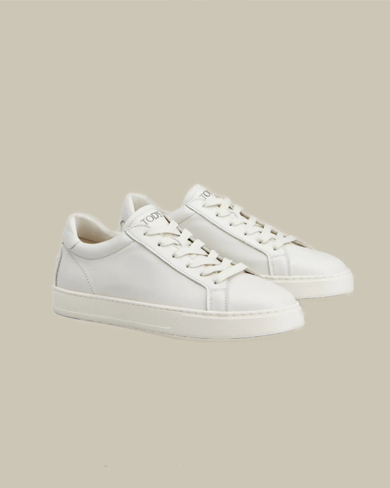 White Leather Tonal Sneaker