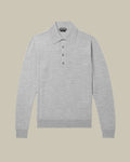 Light Grey Fine Gauge Pure Wool Polo