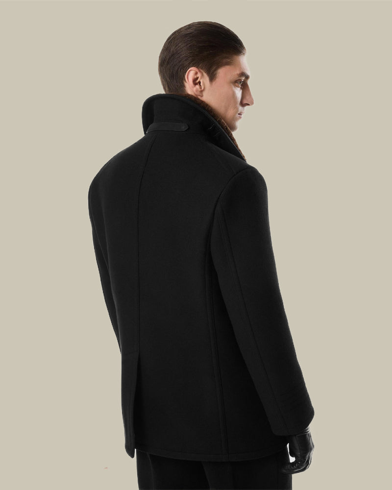 Japanese Melton Shearling Peacoat