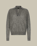Grey Seamless Cashmere Silk Knitted Polo