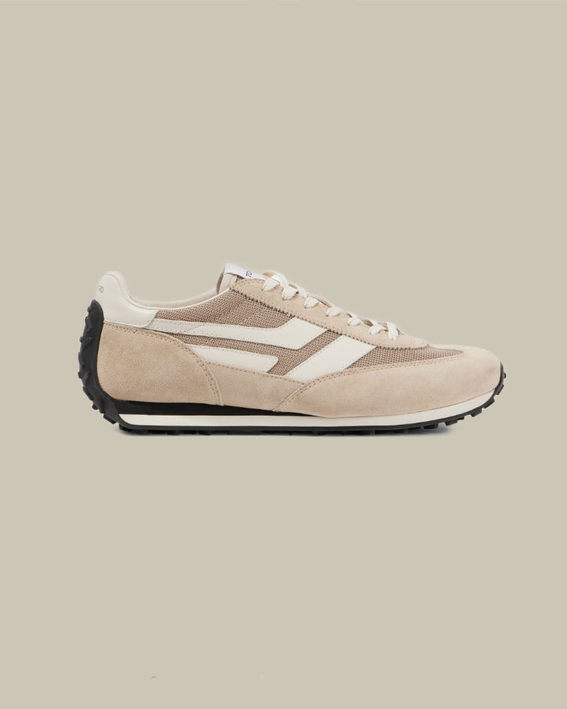 Suede Cream & Black Mick Sneaker