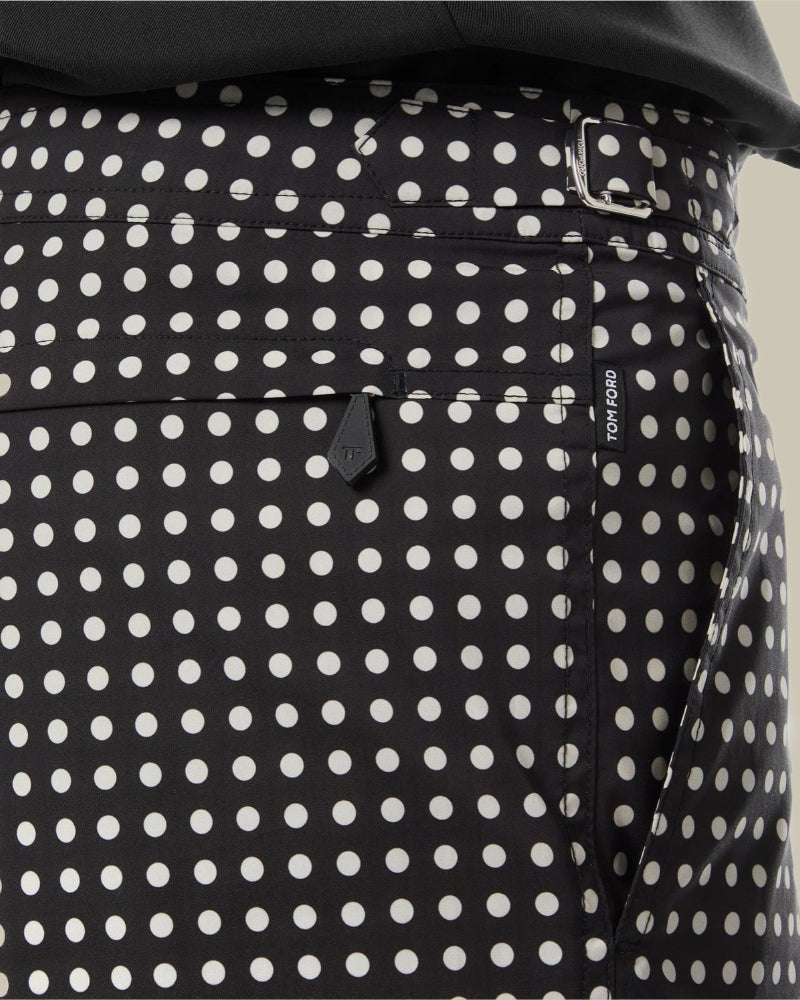 Mid Dot Print Nylon Swim Short
