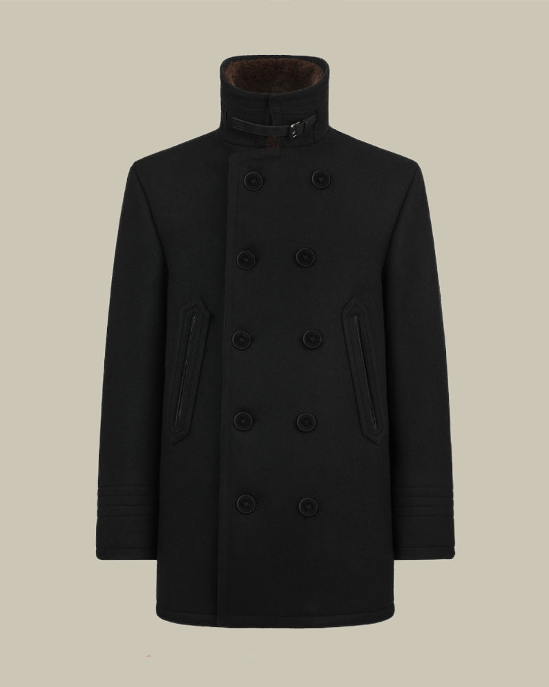 Japanese Melton Shearling Peacoat