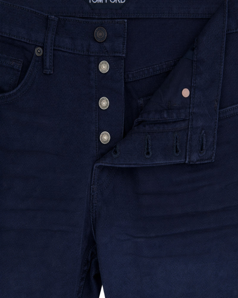 Navy Western Cord Straight Fit Denim