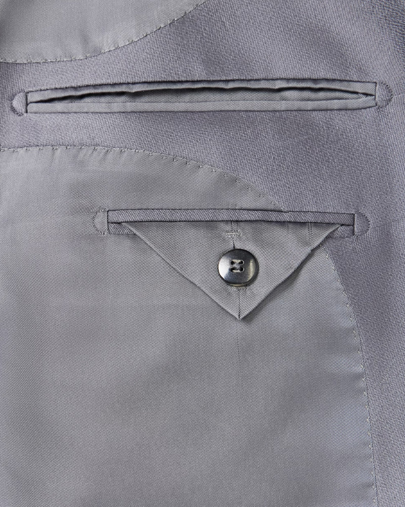 Grey Double Breasted Silk Blazer