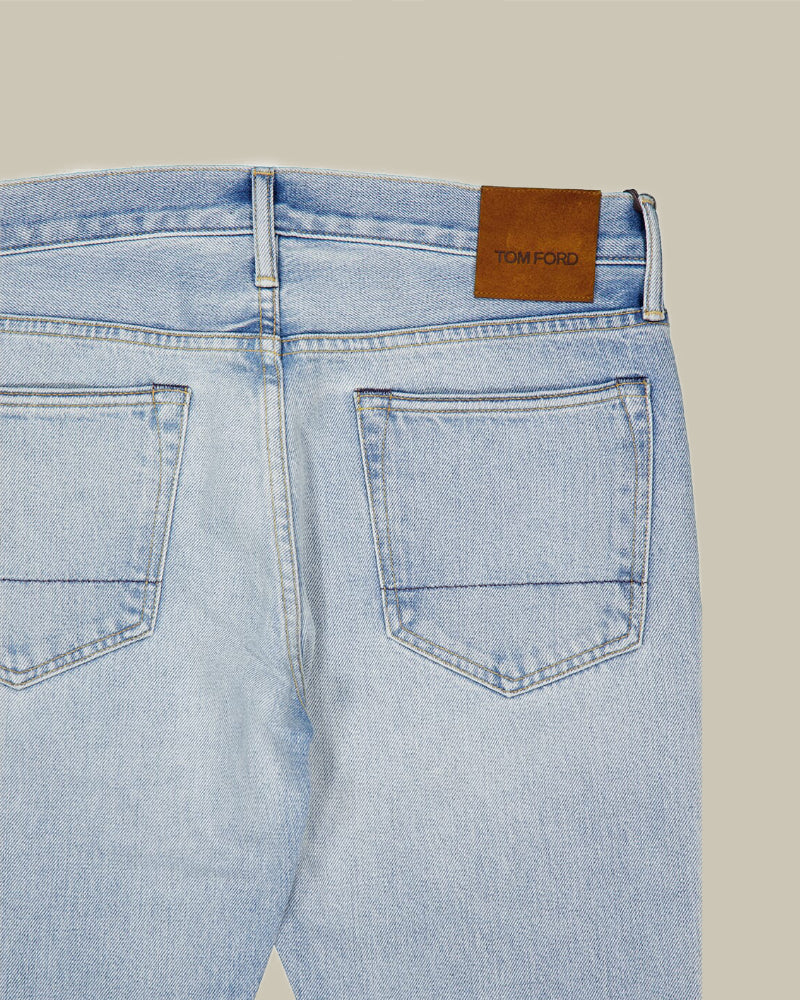Pale Blue Selvedge Denim Straight Fit
