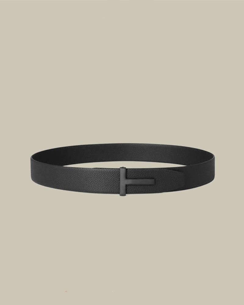 Grained Leather Reversible T Belt 40mm