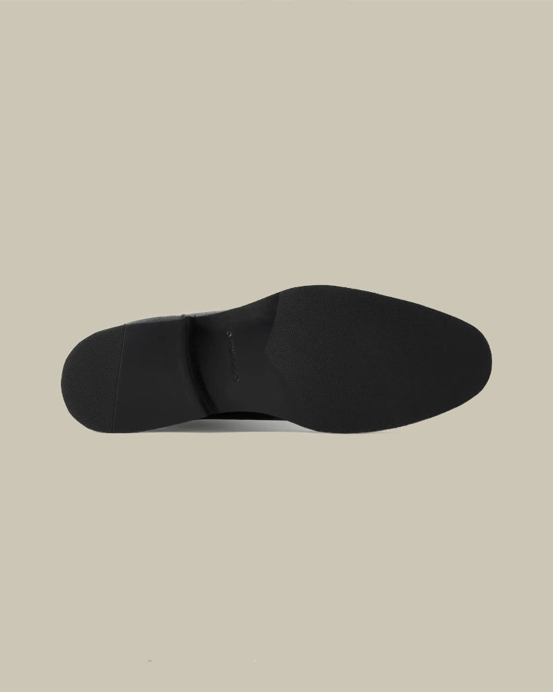 Black Small Grain Leather Owen Chelsea Boot