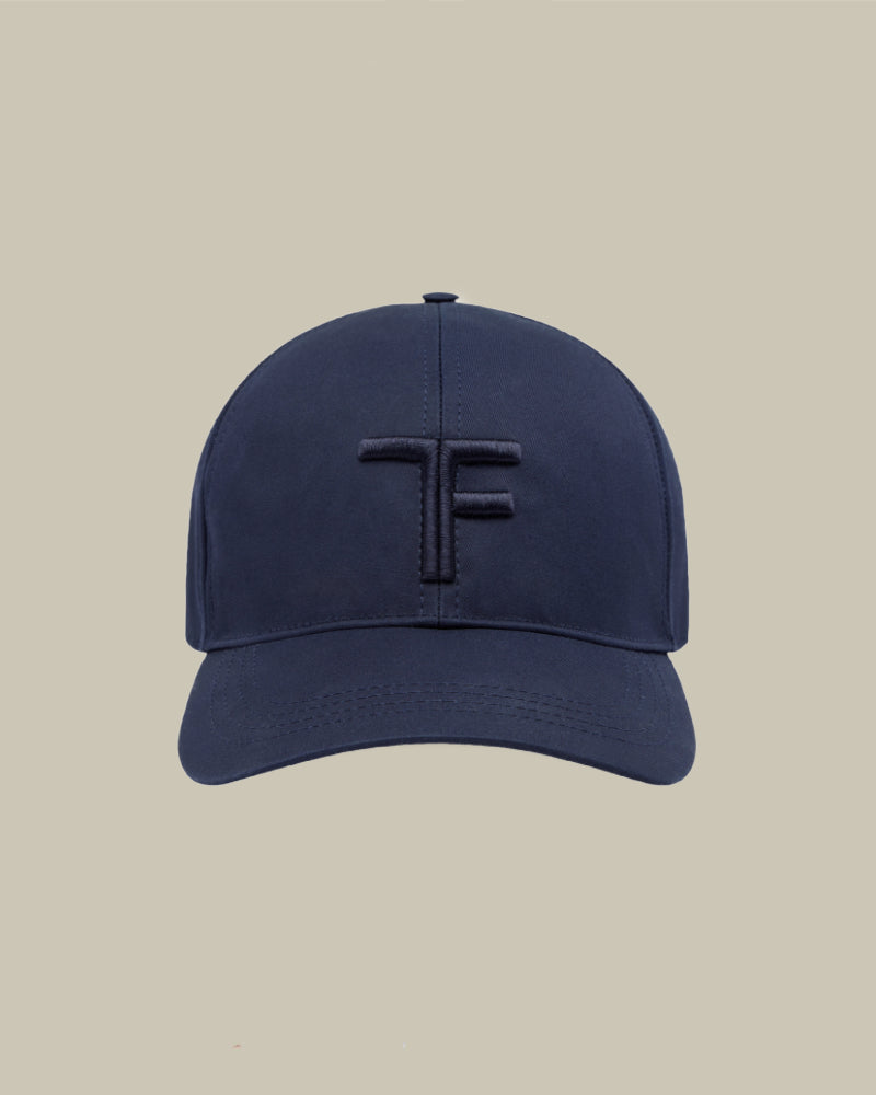 Canvas & Smooth Leather Detailing Cap Navy