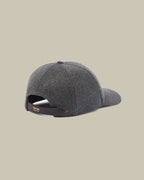 Grey Cashmere Cap With Leather Detailing