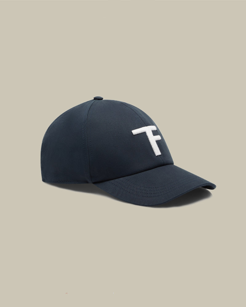 Navy Canvas & Smooth Leather Cap