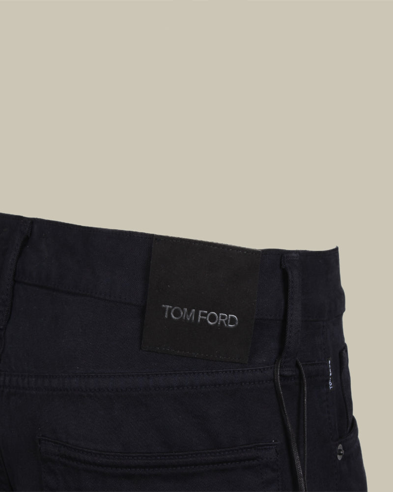 Navy Clean Compact Twill Slim Fit 5 Pocket Trouser