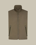 Olive Peach Touch Tech Poplin Cashmere Lined Gilet