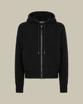 Merino Cashmere Half Cardigan Stitch Hoodie