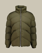Olive Green Microfibre Down Puffer Jacket