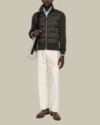 Brown Nylon Front Merino Full Zip