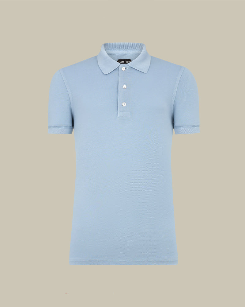 Lyocell Pique Polo Arctic Blue