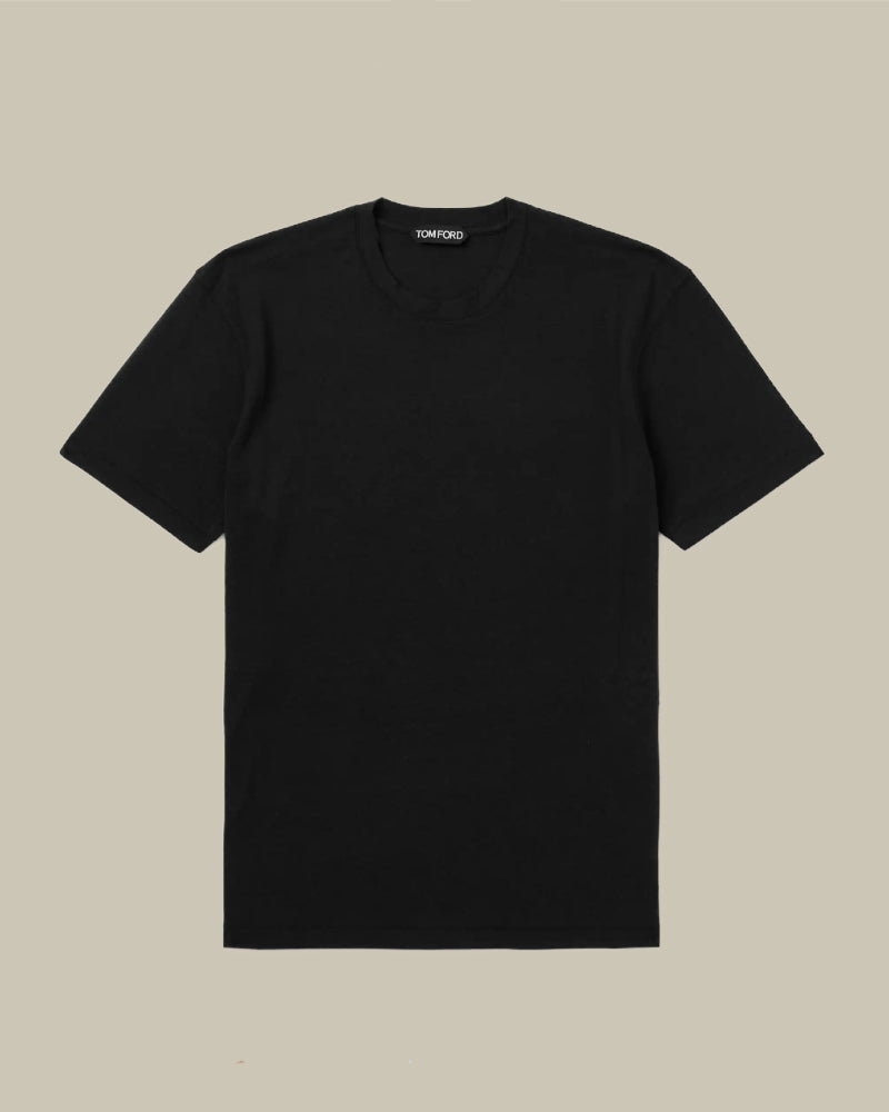 Lyocell Cotton T Shirt Black