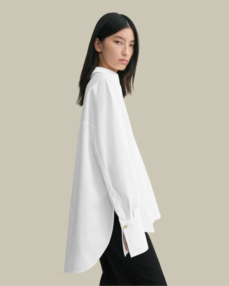 White Double Cuff Tuxedo Shirt