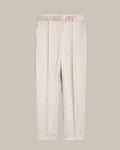Ecru Low Waist Slim Fit Satin Trousers