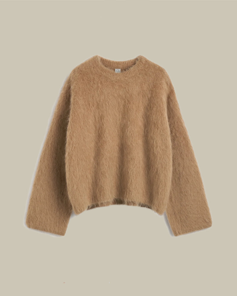 Boxy Alpaca Knit Camel Melange