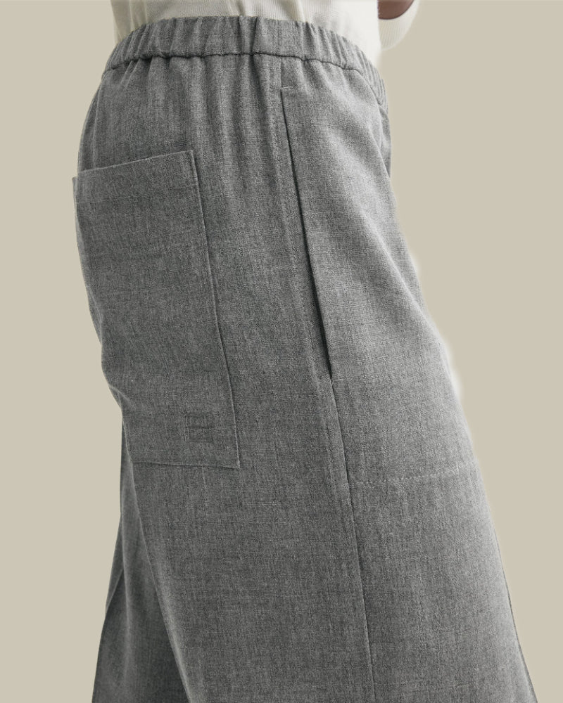 Grey Winter Drawstring Trousers